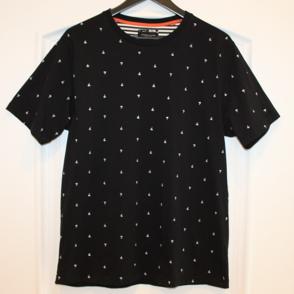 Denim & Flower palm tree T-shirt (men’s XL)
